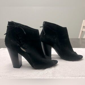 a.n.a. Open Toe Black Ankle Boots Size 8.5